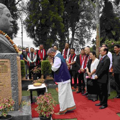 Governor La Ganesan along with family members of the Martyr and others paid a floral tribute to Dr. Imkongliba Ao at Raj Bhavan, Kohima on 24th August 2023